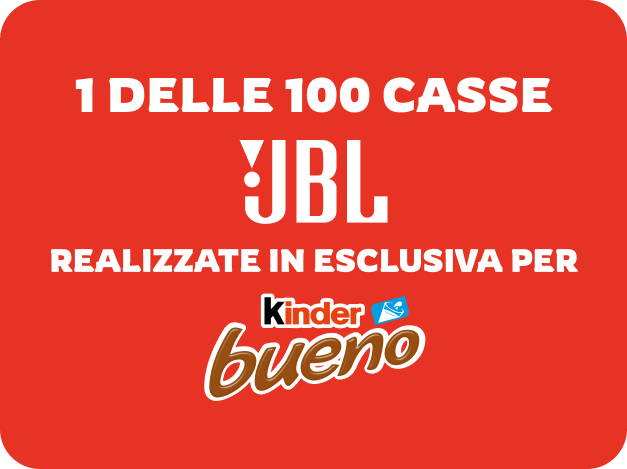 1 delle 100 casse JBL realizzate in esclusiva per Kinder Bueno